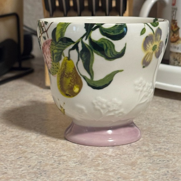 Anthropologie Floral Mug with Pink Base - Picture 2 of 5